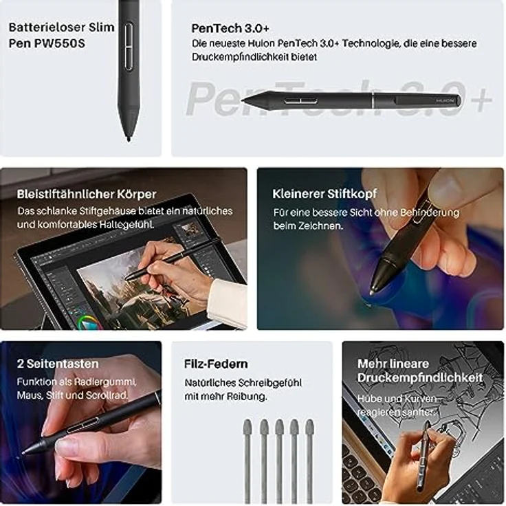 Huion Kamvas Studio 16 15,8-Zoll Standalone Grafiktablett, mit 16GB RAM & 512GB SSD, 2560 x 1440 QHD Volllaminierung, Computer, Pen Display All-in-1 Zeichentablett, ideal für Home-Office & E-Learning – Bild 2