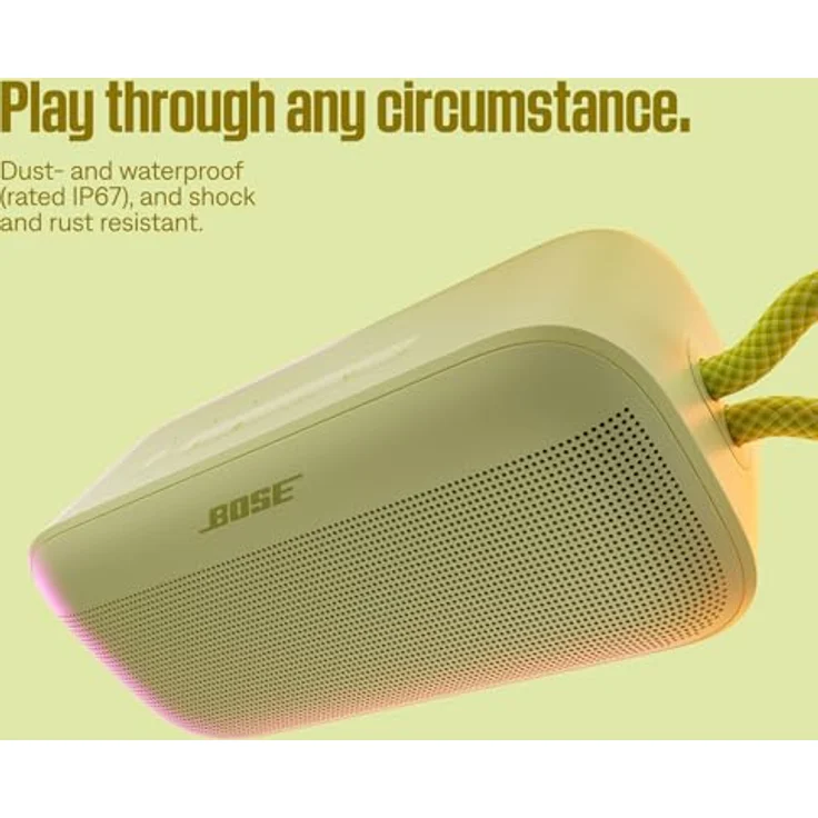 Bose SoundLink Plus, Bluetooth-Boombox, tragbarer Außen-Lautsprecher mit 20 Stunden Akkulaufzeit, robust und wasserdicht, Citrus Yellow - Limited Edition – Bild 4