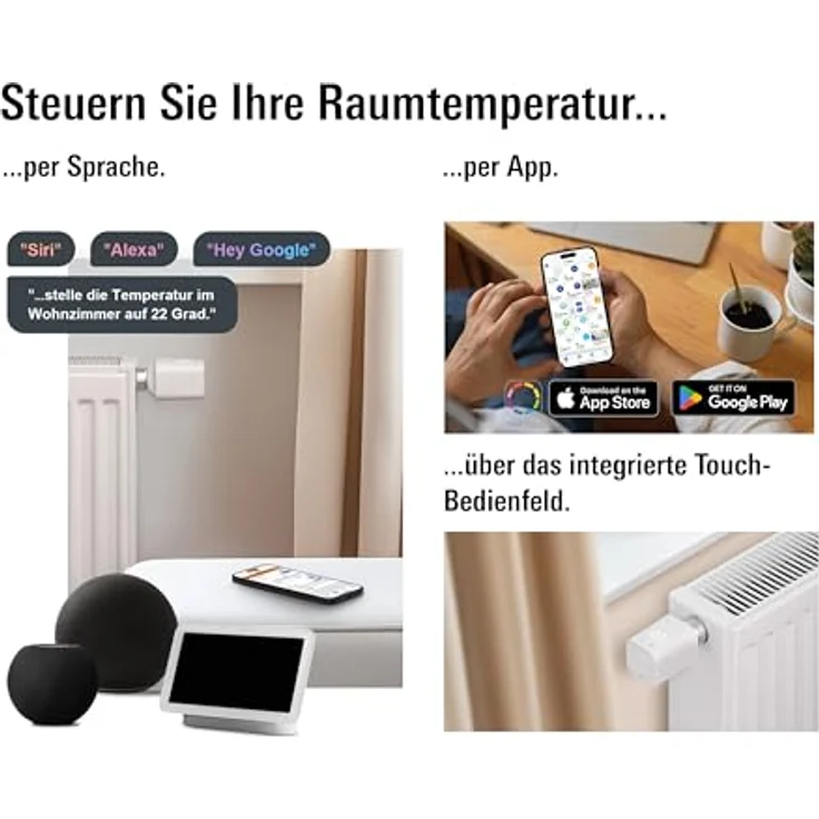 Eve Thermo (Matter, 5. Gen.), Smartes Heizkörperthermostat mit Sprachsteuerung, Heizkosten sparen, kompatibel mit Alexa, Apple Home, Samsung SmartThings, Google Home, benötigt Thread Border Router – Bild 5