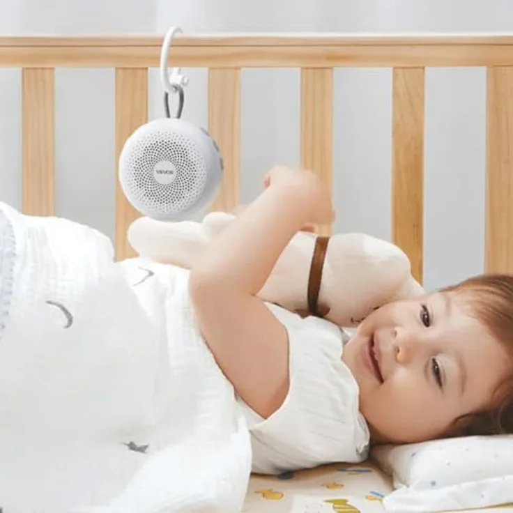 VEVOR HFD-W30, Einschlafhilfe White Noise Machine mit 20 Musiktiteln, 4-in-1 Soundmaschine, automatischem Abschalttimer, sanftem Ringlicht, Speicherfunktion & Kindersicherung – Bild 8