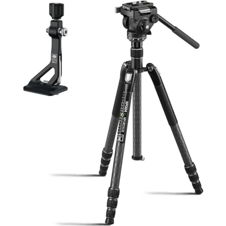 SIRUI Europe Sportich SP024 + B5X, Carbon Dreibeinstativ 1/4 Zoll, Arbeitshöhe 31 - 159 cm, leicht und stabil für Outdoor-Beobachtungen – Bild 2