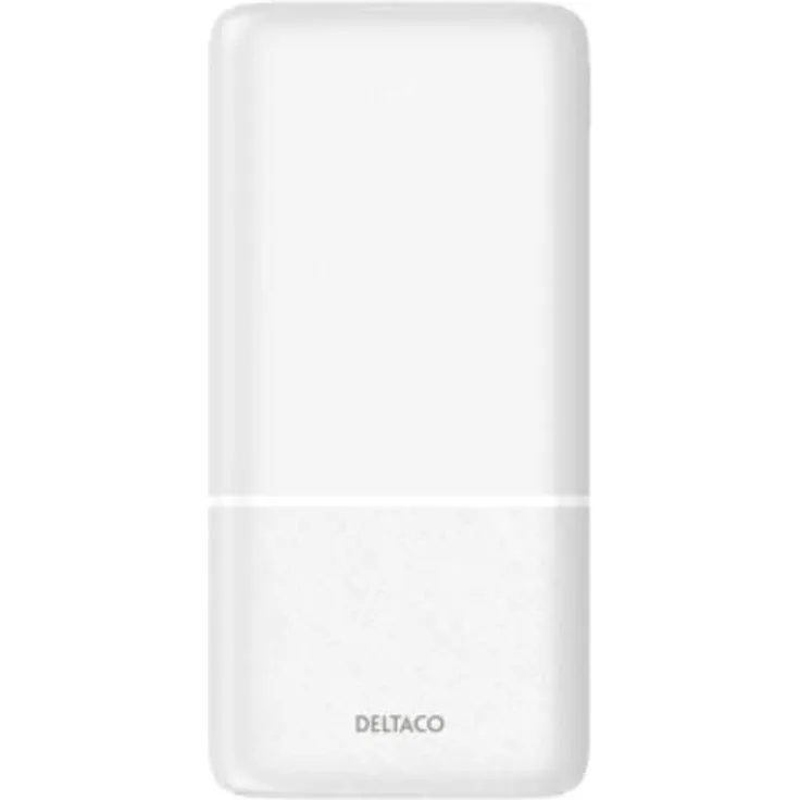 Deltaco Powerbank 20,000 mAh, 2x USB-A, 1x USB-C - White