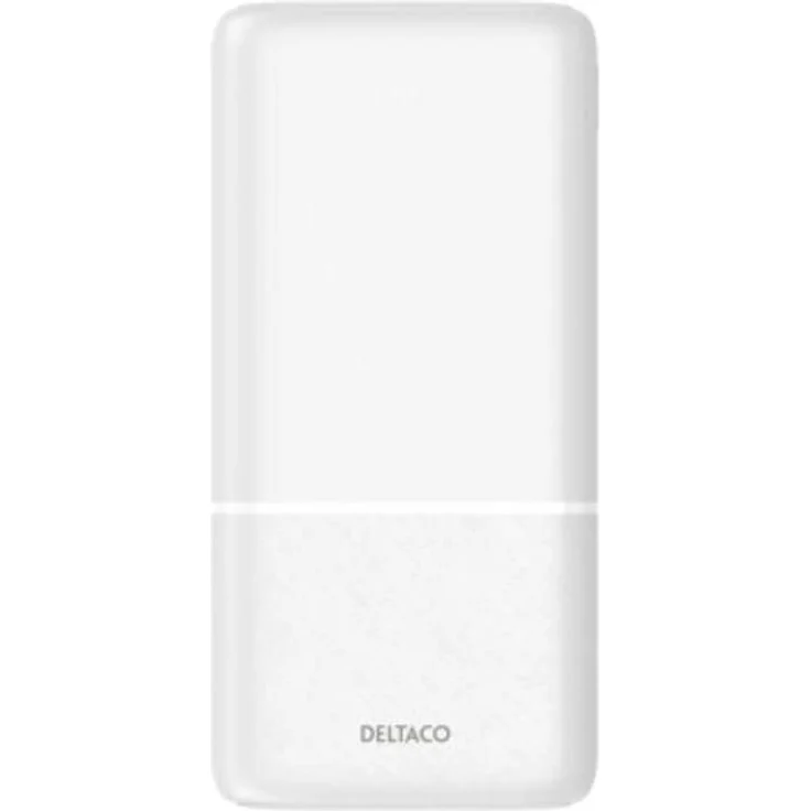 Deltaco Powerbank 20,000 mAh, 2x USB-A, 1x USB-C - White