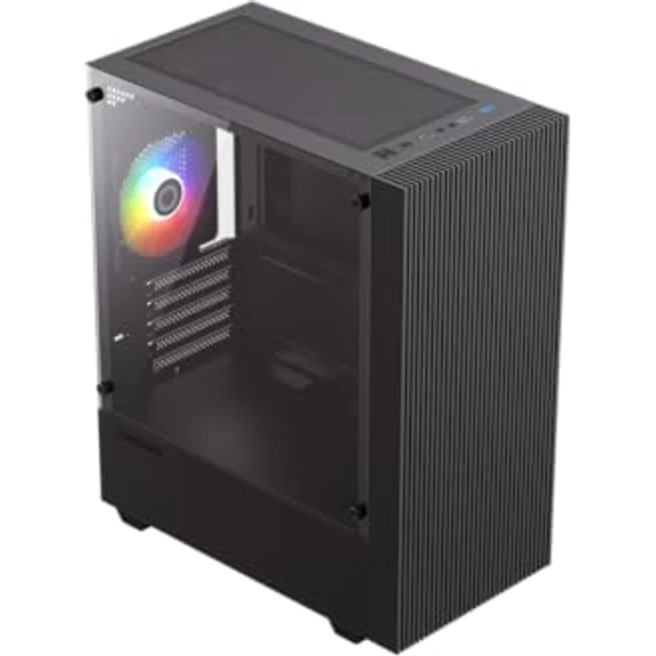 GameMax GAMEMAX Edge Mini-Tower Gehäuse, Micro-ATX, ohne Netzteil, 2x USB 3.0, Staubfilter, 6x ARGB Lüfter Unterstützung, schwarz – Bild 4