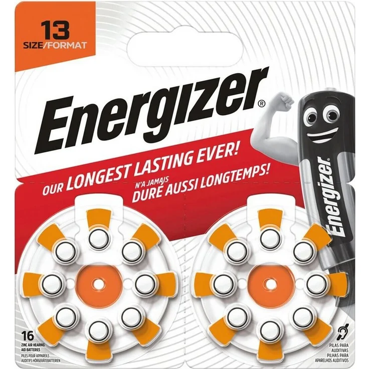Energizer 13 Knopfzelle, PR48 (1.4 V, 16 St), Hörgerätebatterie Zinc-Air