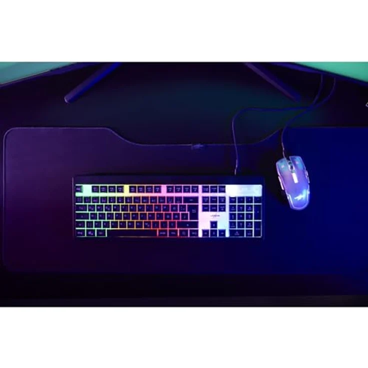 uRAGE Exodus 215 Illuminated Gaming-Tastatur Schwarz DE, Regenbogen-RGB-Beleuchtung, Anti-Ghosting, WIN-Lock, Multimedia-Funktionen – Bild 6