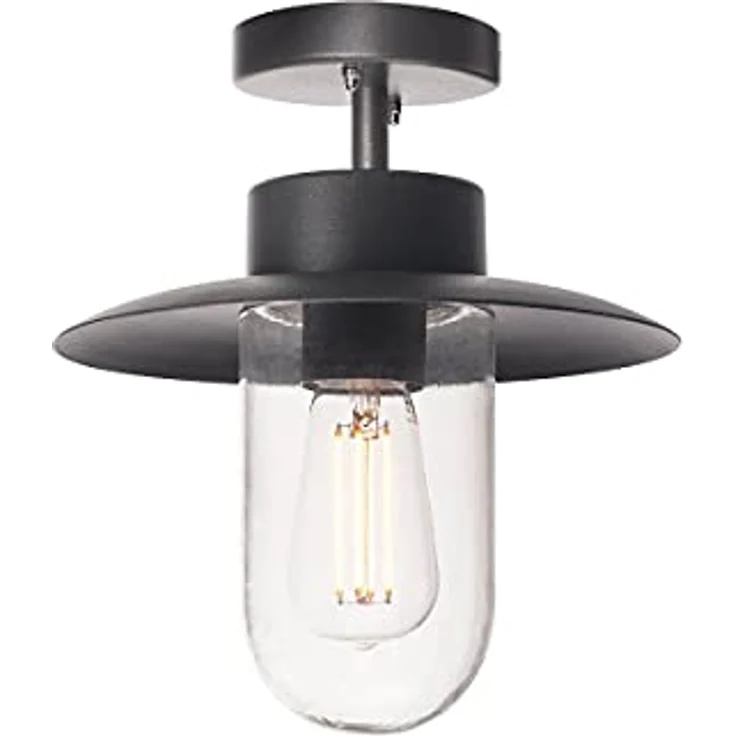 SLV MOLAT | LED Deckenlampe , Decken-Strahler, Außenbeleuchtung von Decken, Eingängen, LED Strahler, Aussenleuchte LED, Gartenlampe | E27, anthrazit, max. 60W, IP44 – Bild 1