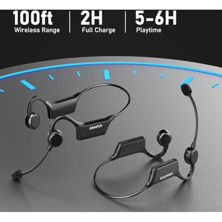 KIMAFUN GWP92, IP67 wasserdichtes drahtloses Fitness-Mikrofon mit 2,4G Übertragung und 5-6 Stunden Akkulaufzeit, ergonomisches Headset für Schwimmbad und Fitness-Sport – Bild 5