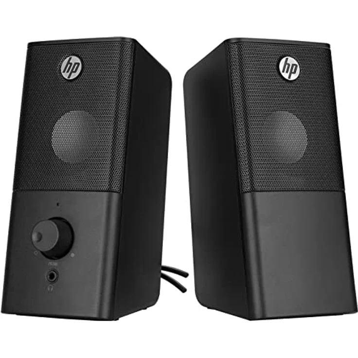 HP DHS-2101 2.0 Multimedia Speaker Schwarz - Abgewinkeltes Design, 6 Watt High-Power Lautsprecher – Bild 1