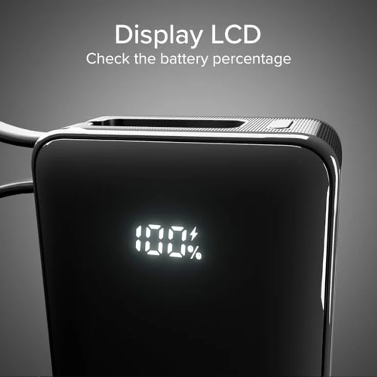 SBS PowerBank 10K Fast LCD, 10.000 mAh, Power Delivery, 22,5 W Schnellladung, USB-C, USB-A, LCD-Display, für iPhone und Samsung – Bild 4