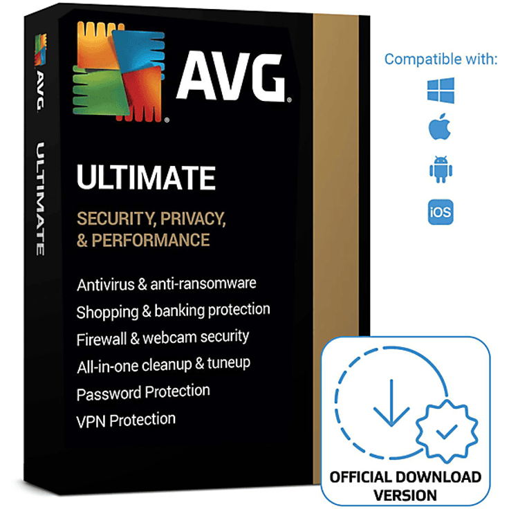 AVG Ultimate (10-Device), Antivirus-, VPN- und TuneUp-Software für PC/MAC, 1 Jahr Lizenz