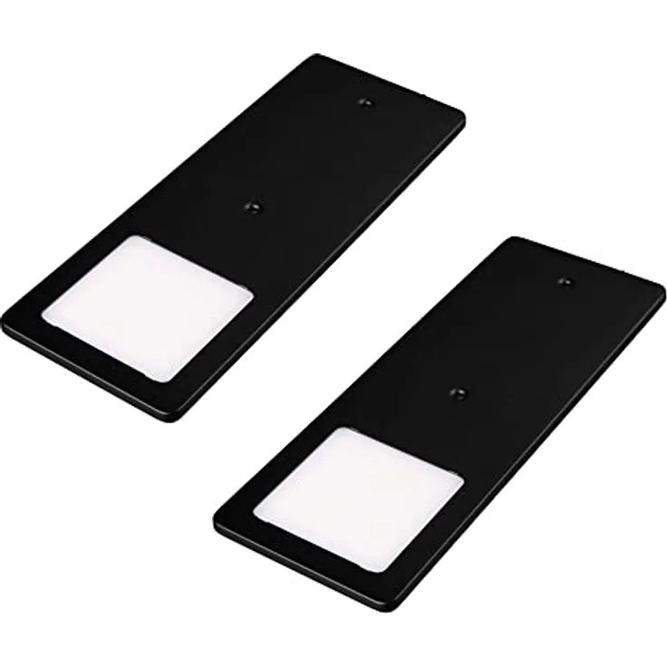 kalb LED Unterbauleuchten schwarz 5W- sehr flache Küchenleuchte Einbaustrahler Einbauspot, 2er Set neutralweiss