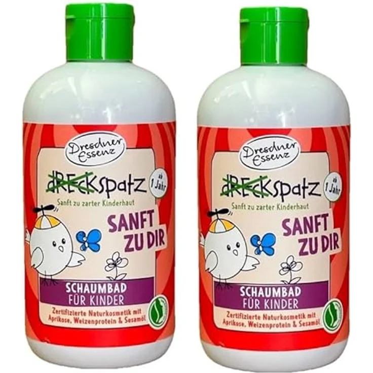 Dresdner Essenz Dreckspatz 2in1 Duschgel Sanft zu dir, 2er Pack mit fruchtigem Duft, 2x 250ml, vegan und mikroplastikfrei