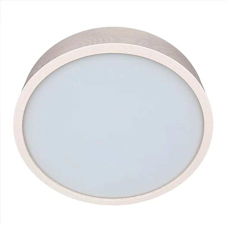 Licht-Erlebnisse Deckenlampe ARBARO Glas Holz geweißt Ø37 cm E27 2-flammig blendarm Wohnzimmer – Bild 4