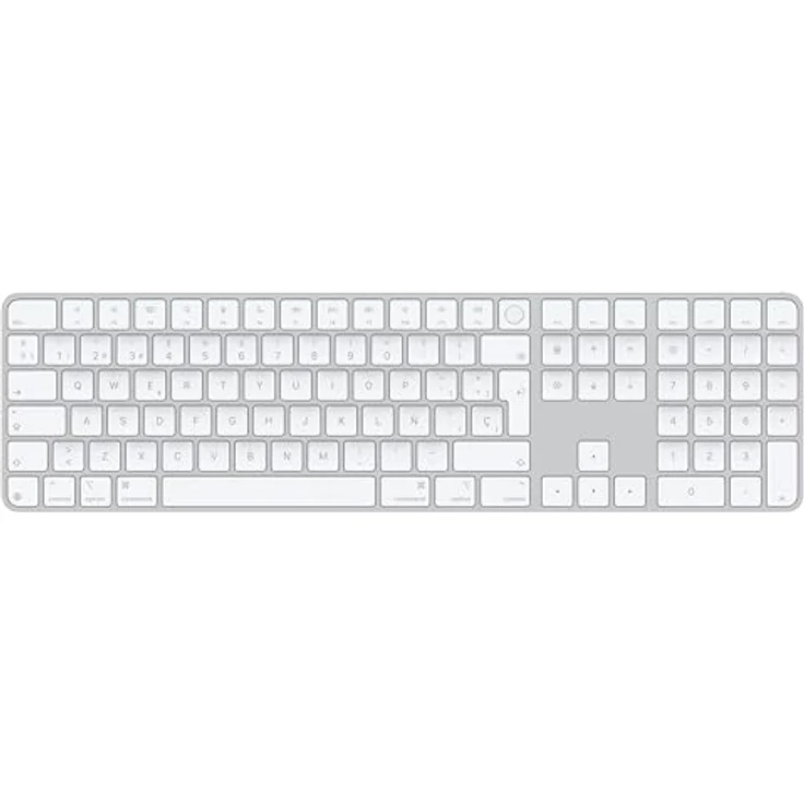 Apple Magic Keyboard mit Touch ID und Ziffernblock für Mac mit Apple Chip – Spanisch – Weiße Tasten, kabellos, wiederaufladbar, USB-C Anschluss – Bild 1
