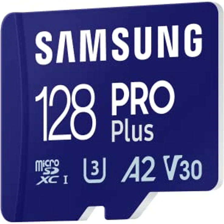 Samsung PRO Plus microSD Speicherkarte (MB-MD128SA/EU), 128 GB, UHS-I U3, Full HD & 4K UHD, 180 MB/s Lesen, 130 MB/s Schreiben, Karte für Smartphone, Drohne oder Konsole, inkl. SD-Adapter (2023) – Bild 2