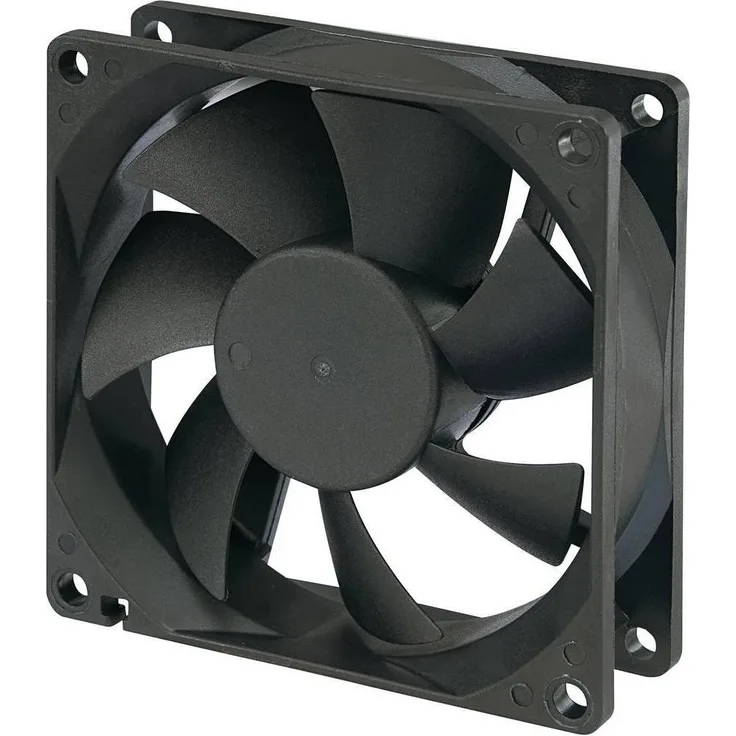 Tru Components Wasserfester Axiallüfter 80 mm, IP58 Schutz, leiser Betrieb mit 26 dB, schwarz