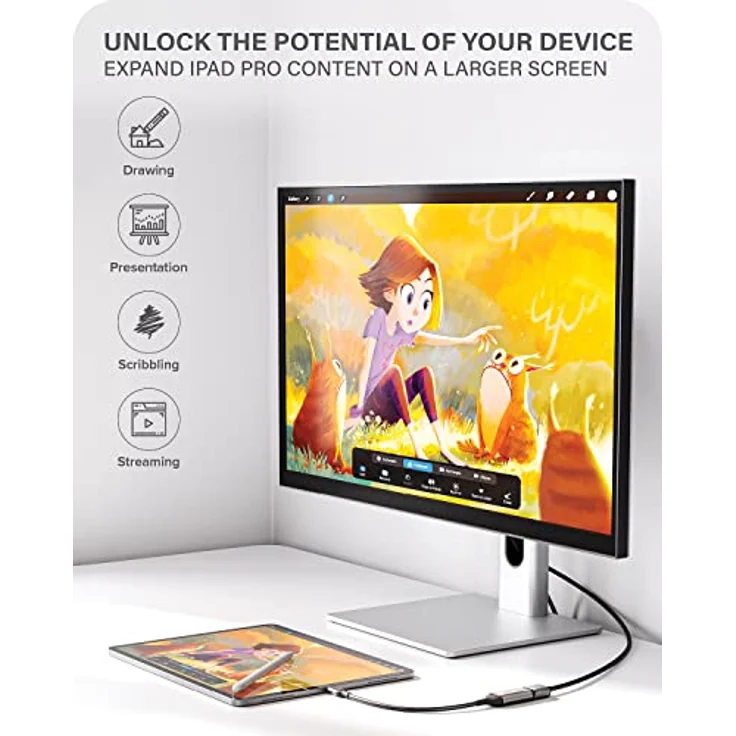 ALOGIC USB-C/HDMI Adapter ULUCHD-ADP, grau, 0,15m Länge, für USB Typ C und HDMI-Buchse – Bild 4