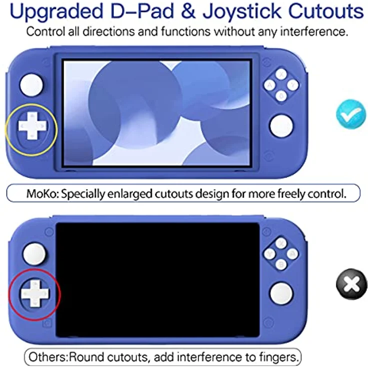 MoKo Hülle für Nintendo Switch Lite, Silikon Schützhülle rutschfest und stoßfest, ultradünnes Case in Blau – Bild 3