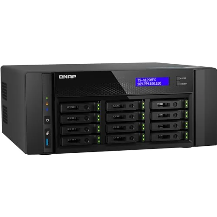 QNAP NAS TS-h1290FX-7232P-64G (0 TB), NAS, Schwarz