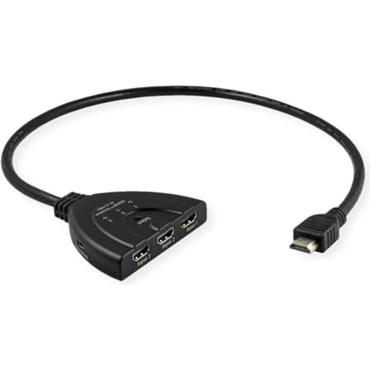 VALUE 4K HDMI Switch, 3-Fach mit Umschaltung bis 4K60, automatische Erkennung, für drei HDMI-Quellen – Bild 1