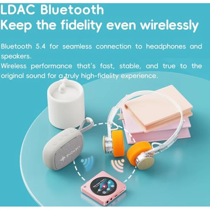 FIIO DISC Tragbarer HiFi-Musik-Player mit Dual-DAC, 3,5-mm- und 4,4-mm-Ausgängen, Bluetooth 5.4 LDAC, Touchscreen, Blau – Bild 4