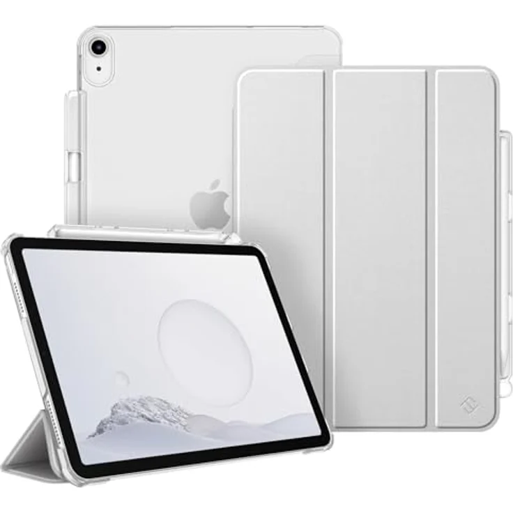 Fintie Hülle für iPad Air 11 Zoll M2, iPad Air 6 2024 Hülle, iPad Air 5 2022/ iPad Air 4 2020 10.9 Zoll mit Stifthalter, ultradünne leichte Schutzhülle Case mit transparenter Rückseite, Silber – Bild 1