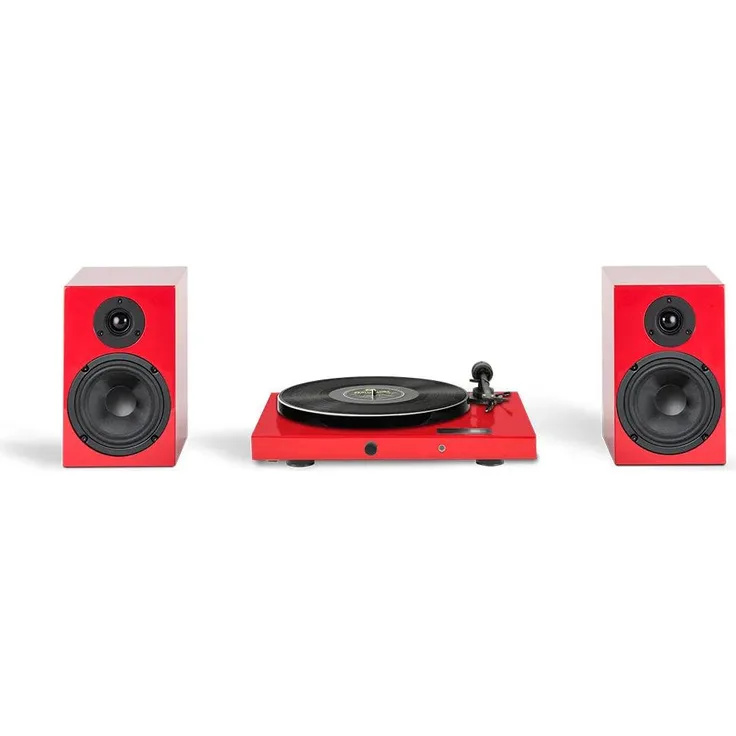 Pro-Ject Juke Box E1 Set, HiFi Kompaktanlage mit integriertem Verstärker, Bluetooth®, rot