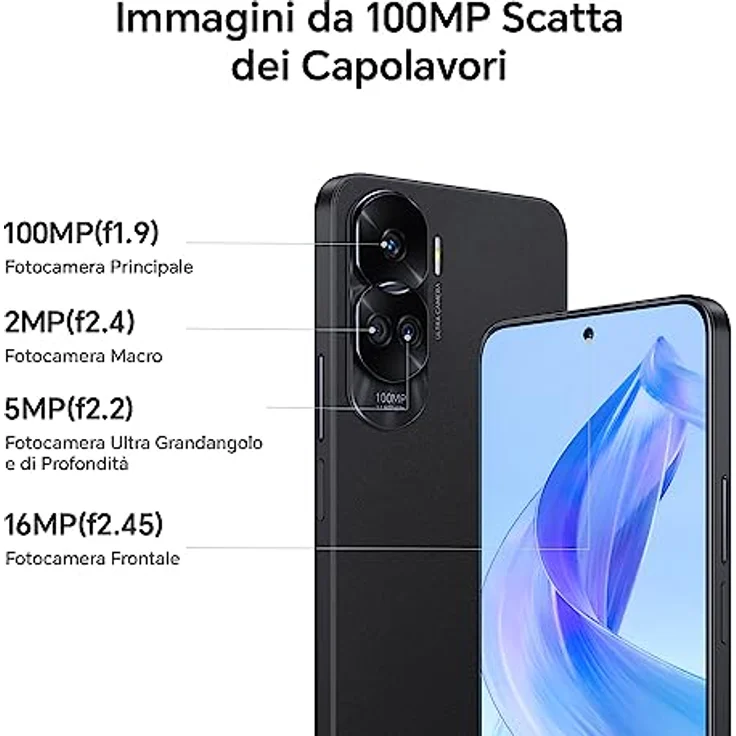 HONOR 90 Lite Smartphone 5G, 8 GB + 256 GB, 6,7 Zoll (6,7 Zoll), 90 Hz, Dreifach-Rückkamera, 100 MP, Akku mit hoher Kapazität von 4500 mAh, Android 13, Dual-SIM – Bild 3