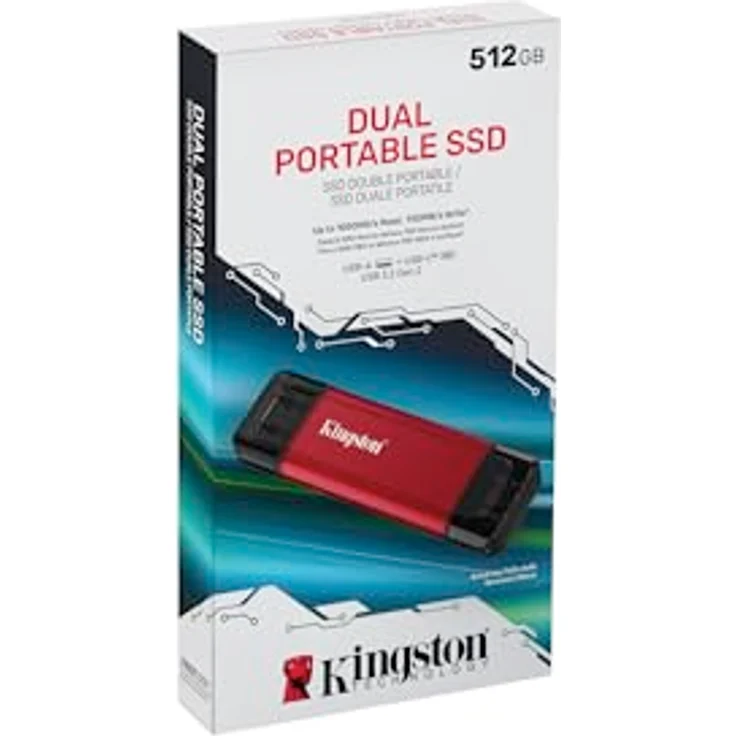 Kingston Tragbare duale SSD SPSD/512GB, 512GB mit Dual USB-A/C, bis zu 1050MB/s, robustes Metallgehäuse – Bild 4