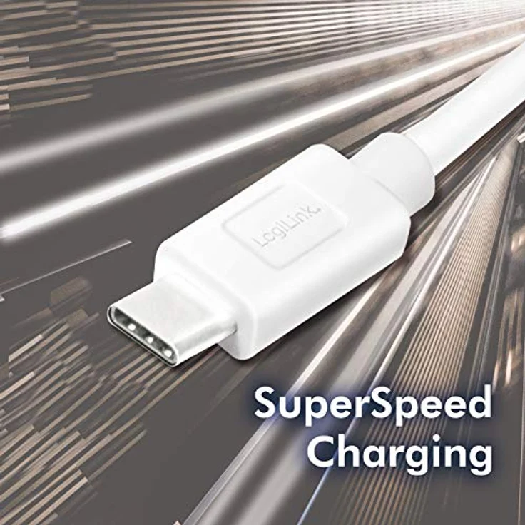 LogiLink CU0174 - USB 3.2 Gen 1x1 Anschlusskabel, USB-A zu USB-C, Weiß, 1m – Bild 6