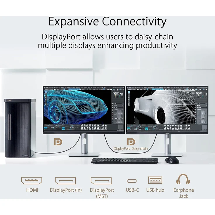 ASUS ProArt PA279CRV | 27 Zoll 4K UHD Professioneller Monitor | 16:9 IPS, 3840x2160 | ergonomisch, Pivot, Calman, hohe Farbtreue, DisplayHDR 400 | DisplayPort, HDMI, 96W USB-C, USB-Hub, Speaker – Bild 5