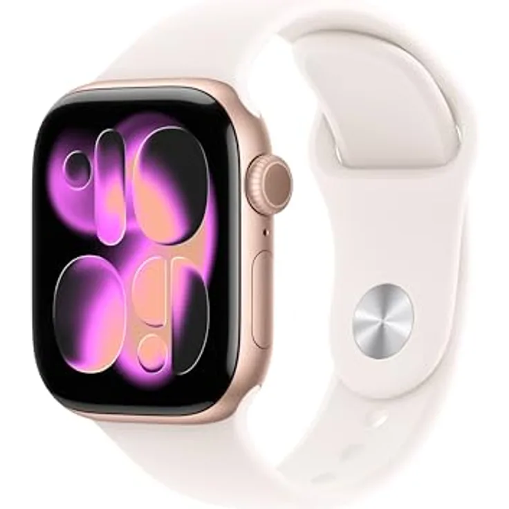 Apple Watch Series 11 GPS, 42 mm, Aluminiumgehäuse Roségold, Sportarmband Blassrosa - S/M