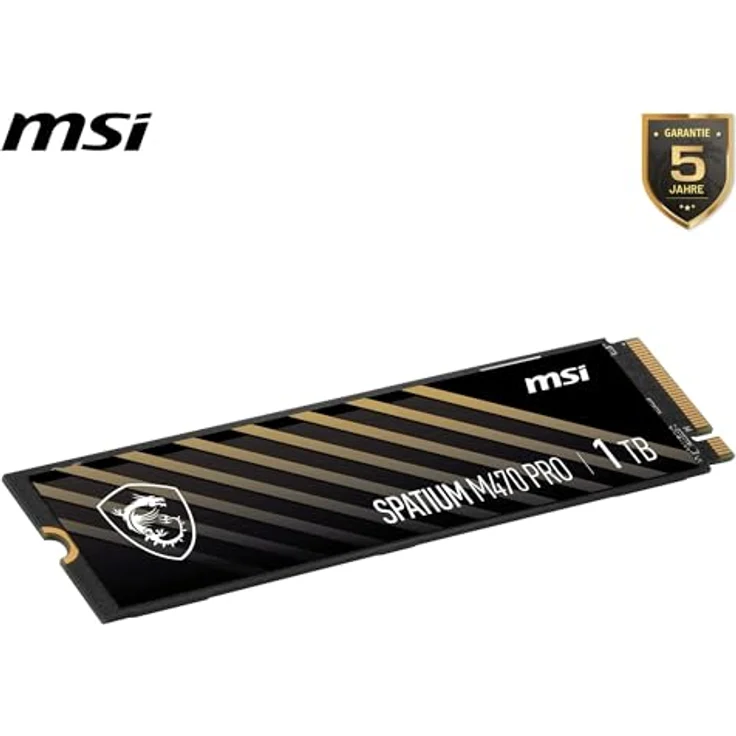 MSI SPATIUM M470 PRO 1TB SSD NVMe PCIe 4.0 M.2 Gen4, bis zu 6000MB/s, Schwarz – Bild 6