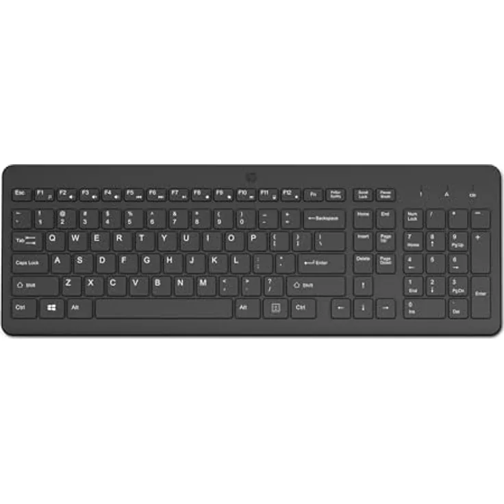 HP 225 - Tastatur - 2,5-Zonen-Layout - kabellos - 2.4 GHz - Deutsch - Schwarz - HEWLETT PACKARD