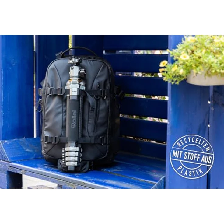 Rollei Fotoliner Ocean Pro Trolley | 2-in-1 Rucksack und Trolley | Viel Stauraum für Kamera & Laptop | Nachhaltig aus recyceltem Material | Diebstahlschutz & Regenschutz | Ergonomisches Design – Bild 3