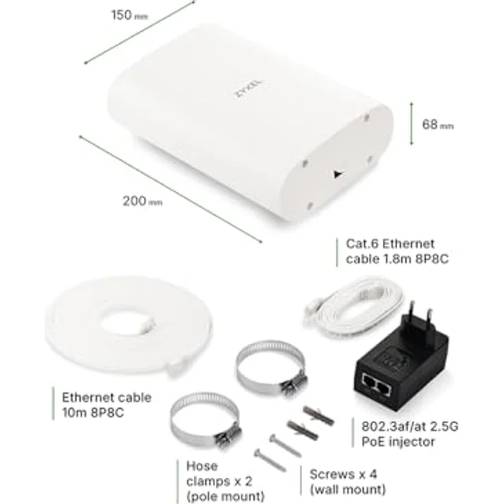 Zyxel FWA70 5G Outdoor LTE Modem Router, bis zu 2,5 Gbit/s, NebulaFlex-Technologie, weiss – Bild 2