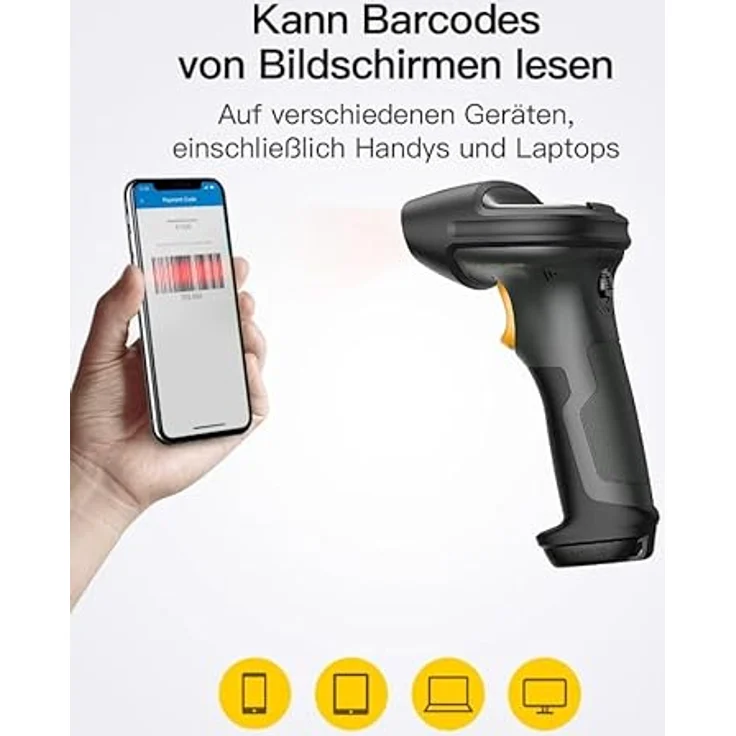Inateck Barcodescanner P7, ergonomischer Dark Gray Scanner mit schneller Plug-and-Play-Installation und präziser Scanleistung für Einzelhandel und Lagerhaltung – Bild 5