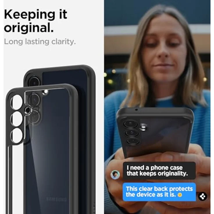 Spigen Ultra Hybrid Hülle für Samsung Galaxy A55 5G -Schwarz, PC Platte, TPU-Rahmen, Schutzrand, Air Cushion Technologie – Bild 3