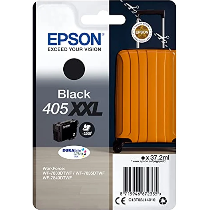 Epson 405XXL - 37.2 ml - Größe XXL - Schwarz - Original - Blister mit RF- / aktustischem Alarmsignal - Tintenpatrone - für WorkForce WF-7830DTWF, WF-7835DTWF, WF-7840DTWF – Bild 2