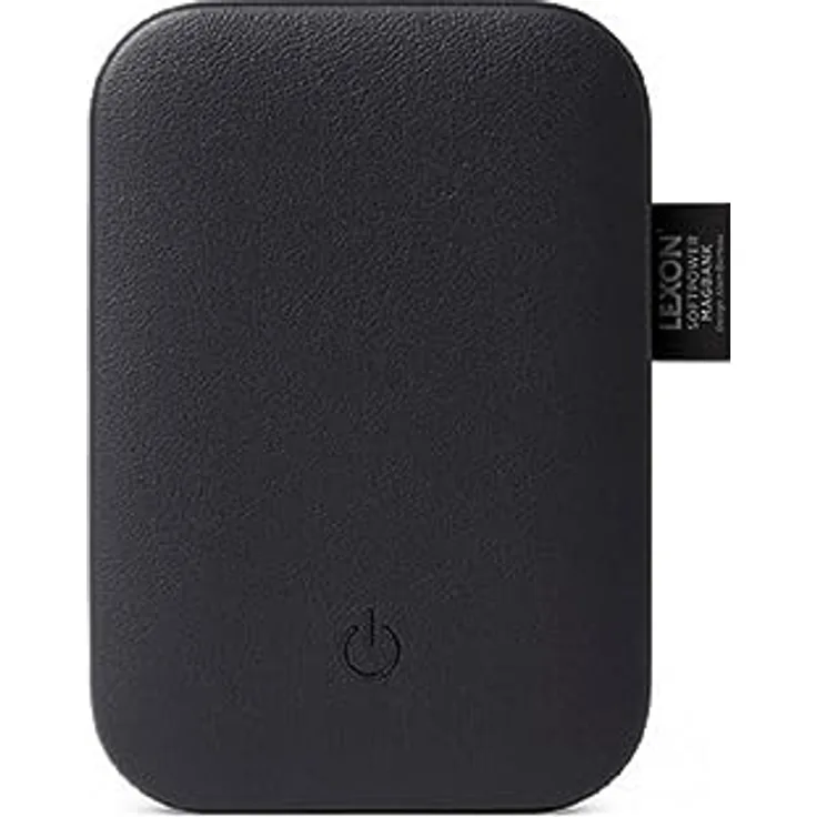 Lexon Design Soft Magabank Powerbank in der Farbe Schwarz 3000 mAh, Maße: 9cm x 6,2cm x 1,2cm, LL153N