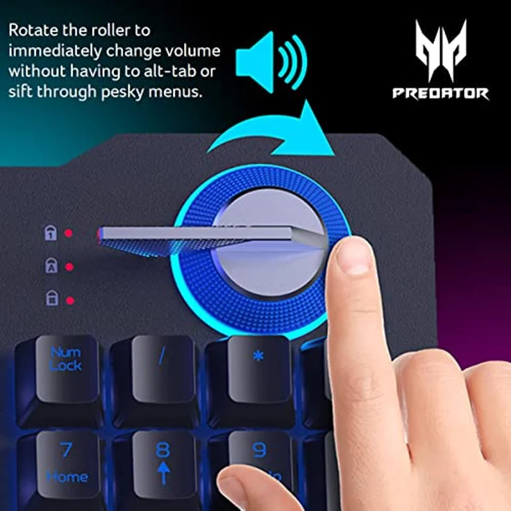 Acer Predator Aethon 700 Gaming-Tastatur: Clicky oder Linear – Ihre Wahl, 16.8 m RGB-Farben Hintergrundbeleuchtung, programmierbar, 100 % Anti-Ghosting, magnetische Handgelenkauflage – Bild 3