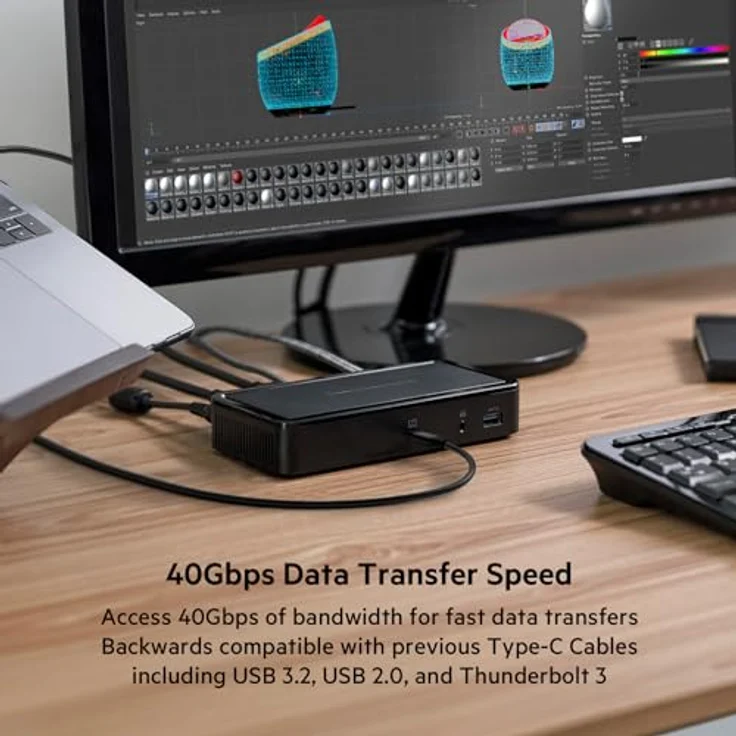 Belkin Zertifiziertes Thunderbolt 4 Kabel (1 m 3,3 FT), USB-Typ-C-Anschluss mit 100 W Power Delivery PD fähig, USB 4 konform - MacBook Pro, eGPU - 1 Meter - Schwarz – Bild 3