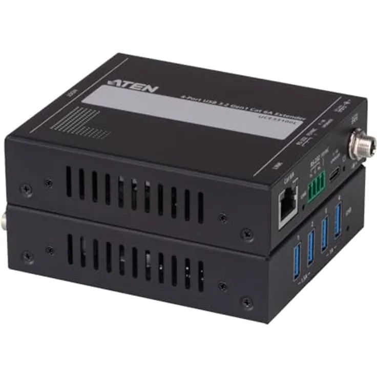 ATEN UCE33100 4-Port USB3.2 Gen1 Cat 6A Extender bis zu 100m, KVM-Switch für USB-3.2-Datenübertragung, Plug and Play, schwarz