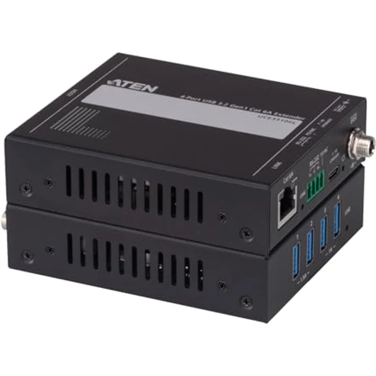 ATEN UCE33100 4-Port USB3.2 Gen1 Cat 6A Extender bis zu 100m, KVM-Switch für USB-3.2-Datenübertragung, Plug and Play, schwarz – Bild 1