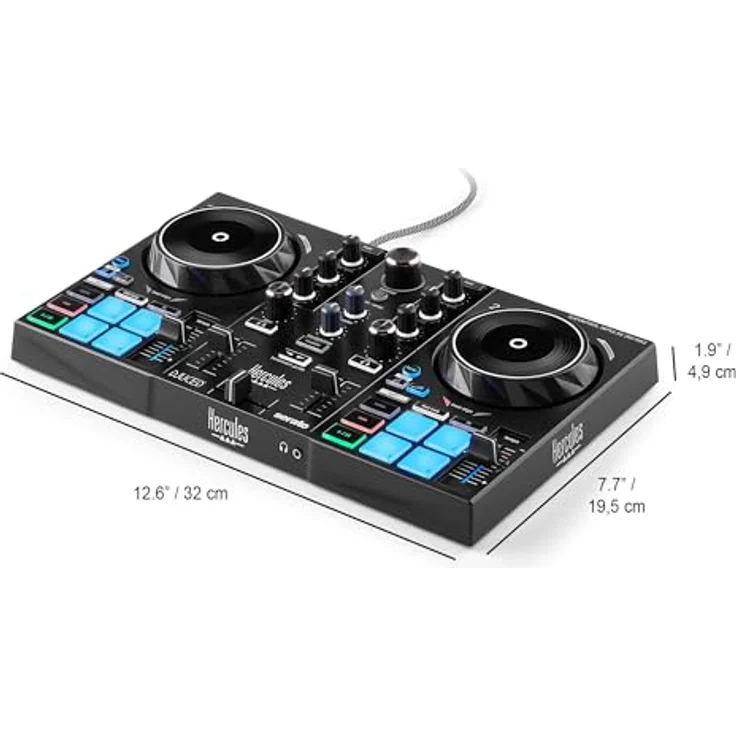Hercules DJ Control Inpulse 200 MK3, DJ-Controller mit 90 mm Jogwheel, 4 Pad-Modi, USB-Audio-Interface, Serato DJ Lite, schwarz – Bild 8