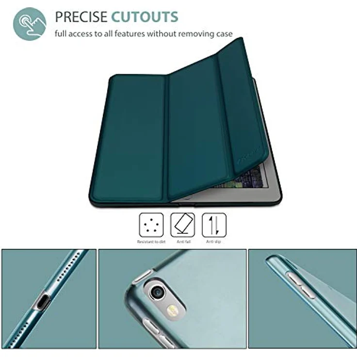 ProCase Hülle für 10,5 Zoll iPad Air 3 2019/iPad Pro 2017, ultra dünn, transluzente Rückseite, Auto Schlafen/Wachen, Emerald – Bild 3
