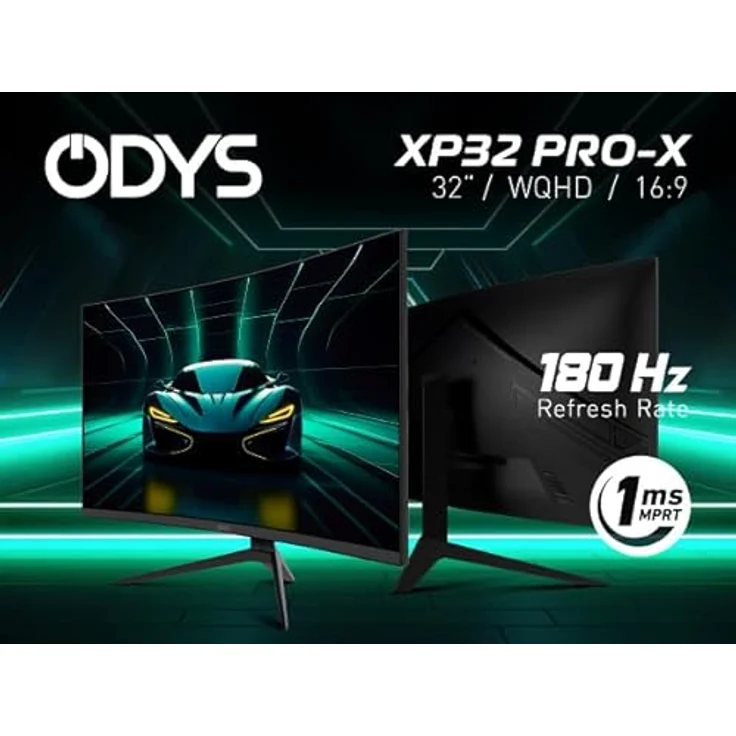 Odys XP32 PRO-X - Curved Gaming Monitor 32 Zoll (80 cm), WQHD, 180 Hz, 1 ms Reaktionszeit (MPRT), HDR, 1500R, FreeSync/G-Sync, Eye Care, HDMI, Display Port, 3,5mm Audio – Bild 4