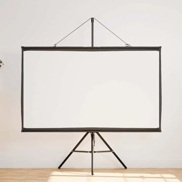 vidaXL Beamer Leinwand mit Stativ 72 Zoll 16:9, Projektionswand aus 100% Polyester, tragbar und stabil für Heimkino und Präsentationen – Bild 3