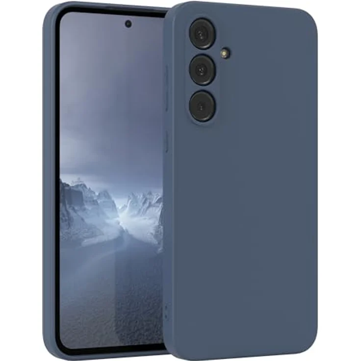 EAZY CASE Silikonhülle für Samsung Galaxy A55, stoßfest mit Kameraschutz, dünn und griffsympathisch in Blau Petrol – Bild 1